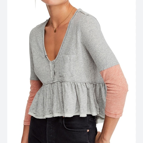 Free People We The Free Heart of Mine Peplum Top - Picture 1 of 8
